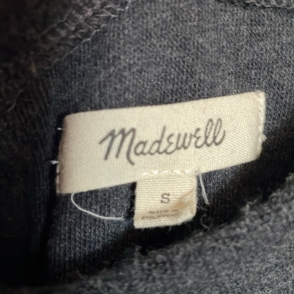 Madewell Sweater Brushed Small Pullover Charcoal Gray Puffy Long Cuffs - Picture 8 of 12